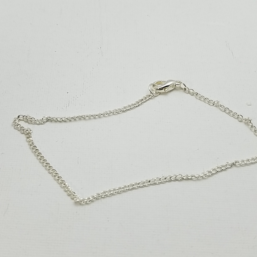 Silver Tone Ankle Or Wrist Bracelet 9" Small Link